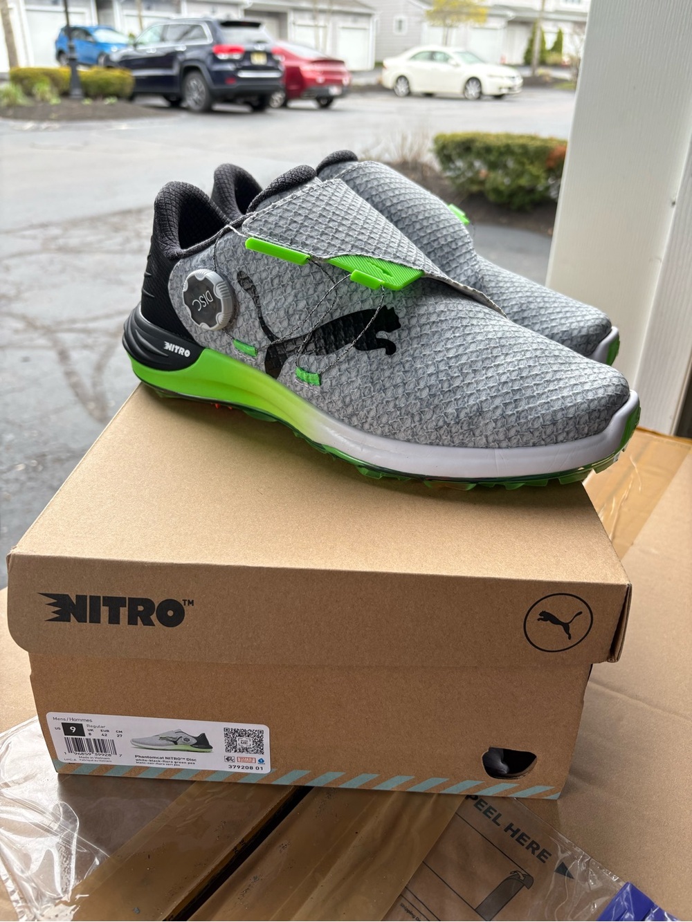PUMA Gray & Green Nitro Disc Golf Shoes